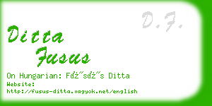 ditta fusus business card